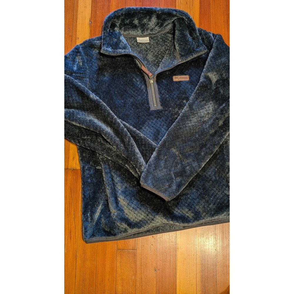 Columbia Womens Fire Side II Sherpa Fleece 1/4 Zip Pullover Nocturnal Blue Large